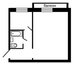 1-к квартира, вторичка, 33м2, 3/3 этаж