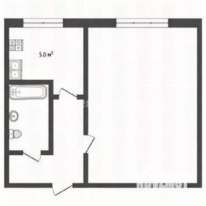 1-к квартира, вторичка, 29м2, 1/5 этаж