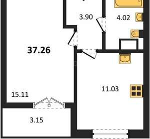1-к квартира, вторичка, 37м2, 2/9 этаж