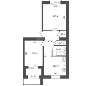 2-к квартира, вторичка, 55м2, 2/5 этаж