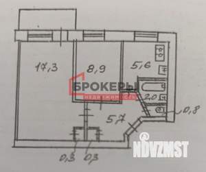 2-к квартира, вторичка, 42м2, 4/5 этаж