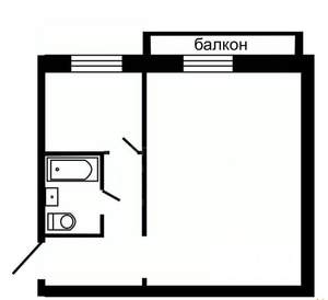 1-к квартира, вторичка, 33м2, 3/3 этаж