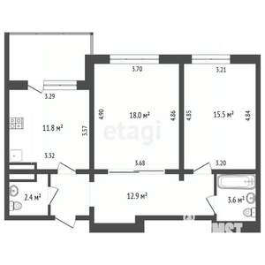 2-к квартира, вторичка, 66м2, 8/9 этаж