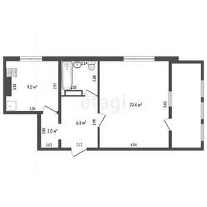 1-к квартира, вторичка, 42м2, 10/10 этаж