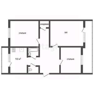 3-к квартира, вторичка, 70м2, 4/5 этаж