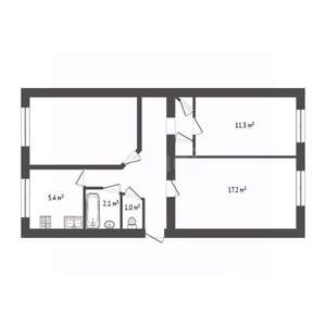 3-к квартира, вторичка, 61м2, 1/5 этаж