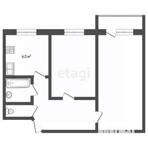 2-к квартира, вторичка, 41м2, 4/5 этаж