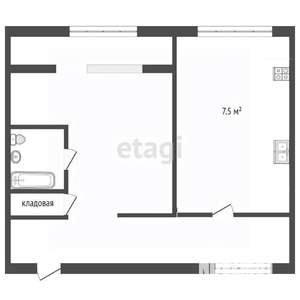 1-к квартира, вторичка, 31м2, 1/5 этаж