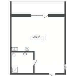 Студия квартира, вторичка, 20м2, 2/5 этаж