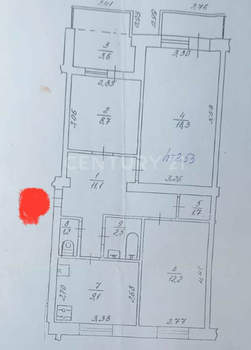 3-к квартира, вторичка, 68м2, 1/5 этаж