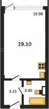 1-к квартира, вторичка, 29м2, 9/10 этаж