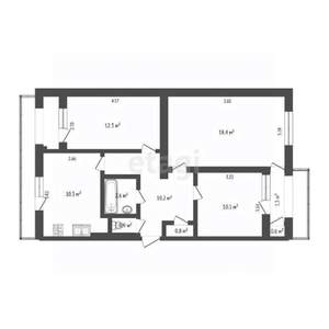 3-к квартира, вторичка, 66м2, 3/5 этаж