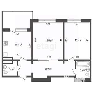 2-к квартира, вторичка, 66м2, 8/9 этаж