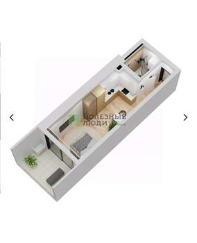 Студия квартира, вторичка, 30м2, 3/9 этаж