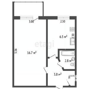 1-к квартира, вторичка, 31м2, 5/5 этаж