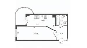 1-к квартира, вторичка, 34м2, 3/6 этаж