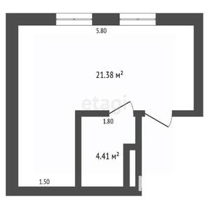 Студия квартира, вторичка, 26м2, 4/4 этаж
