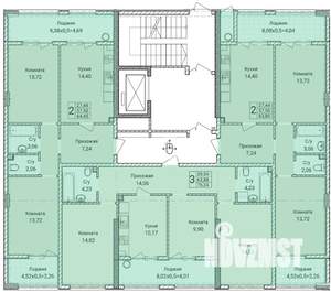 3-к квартира, вторичка, 76м2, 1/9 этаж
