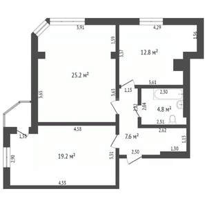 2-к квартира, вторичка, 66м2, 3/5 этаж