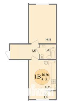 1-к квартира, вторичка, 42м2, 6/10 этаж
