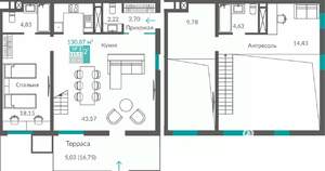 2-к квартира, строящийся дом, 106м2, 1/12 этаж