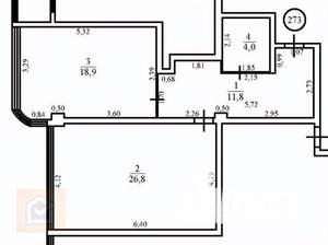 2-к квартира, вторичка, 62м2, 1/16 этаж