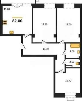 3-к квартира, вторичка, 82м2, 4/8 этаж