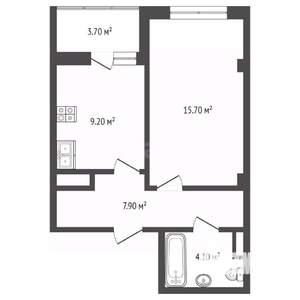 1-к квартира, вторичка, 37м2, 8/8 этаж