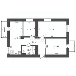 3-к квартира, вторичка, 73м2, 2/3 этаж