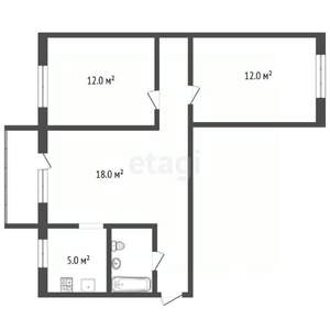 3-к квартира, вторичка, 58м2, 1/6 этаж