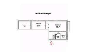 2-к квартира, вторичка, 45м2, 2/5 этаж