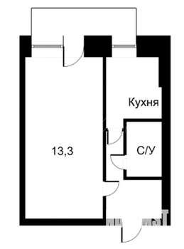1-к квартира, вторичка, 30м2, 4/5 этаж