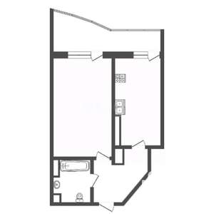 1-к квартира, вторичка, 44м2, 1/10 этаж