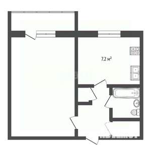 1-к квартира, вторичка, 44м2, 5/5 этаж