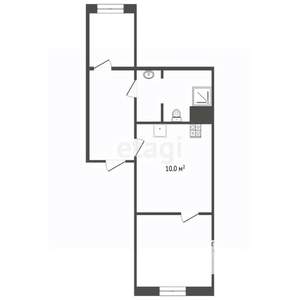 2-к квартира, вторичка, 45м2, 10/10 этаж