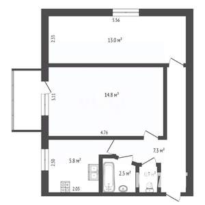 2-к квартира, вторичка, 44м2, 3/4 этаж