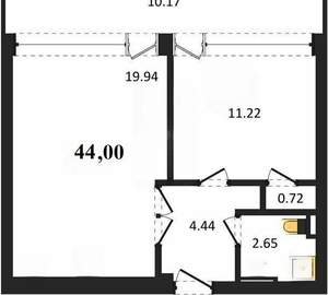 1-к квартира, вторичка, 44м2, 7/10 этаж