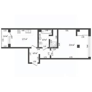 1-к квартира, вторичка, 48м2, 10/10 этаж