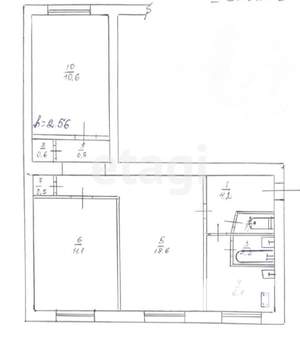 3-к квартира, вторичка, 56м2, 1/4 этаж