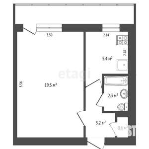 1-к квартира, вторичка, 33м2, 4/5 этаж