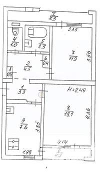 2-к квартира, вторичка, 56м2, 4/9 этаж