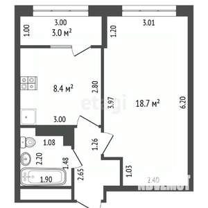 1-к квартира, вторичка, 34м2, 12/12 этаж