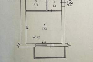 1-к квартира, вторичка, 29м2, 4/5 этаж