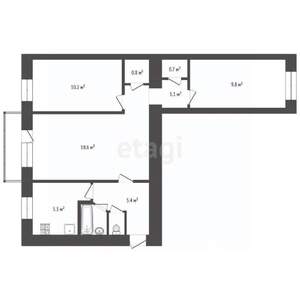 3-к квартира, вторичка, 54м2, 5/5 этаж