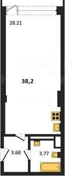 1-к квартира, вторичка, 38м2, 8/10 этаж