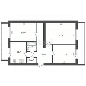 3-к квартира, вторичка, 70м2, 5/7 этаж