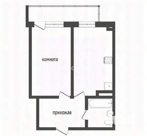 1-к квартира, вторичка, 40м2, 3/9 этаж