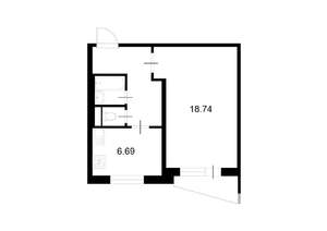 1-к квартира, вторичка, 35м2, 1/9 этаж