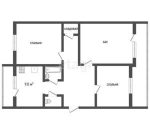 3-к квартира, вторичка, 70м2, 4/5 этаж