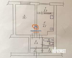 1-к квартира, вторичка, 41м2, 5/6 этаж